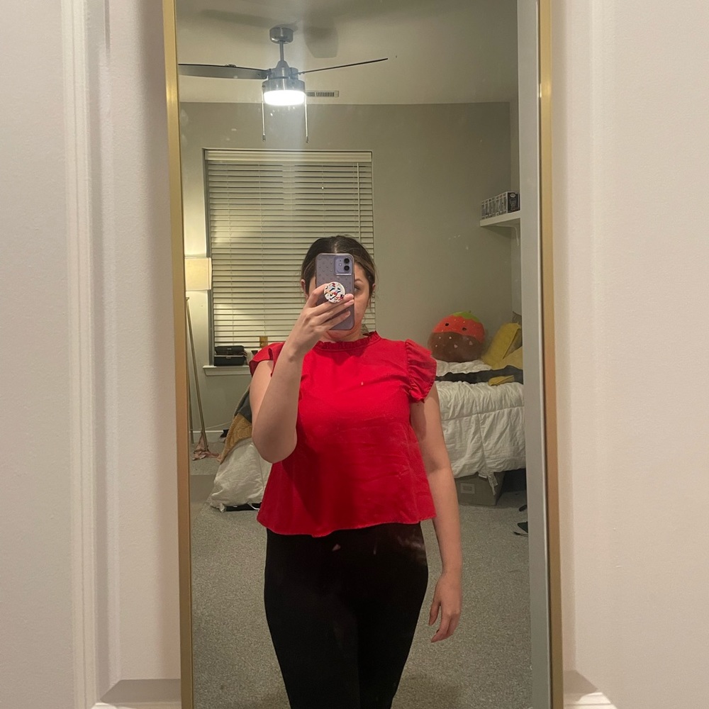 Red baby doll top
